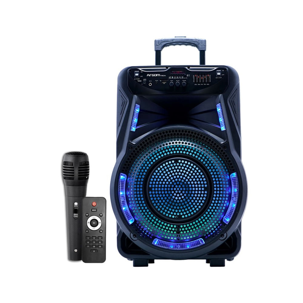 [ARG-SP-4090BK] Parlante Argom BT Con Ruedas soporte y Luz Led