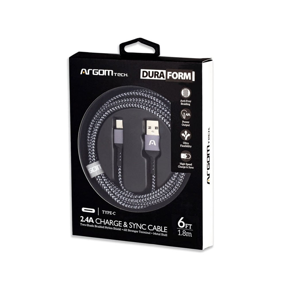 [ARG-CB-0025BK] Cable Argom Tipo C a USB 2.0 -Negro