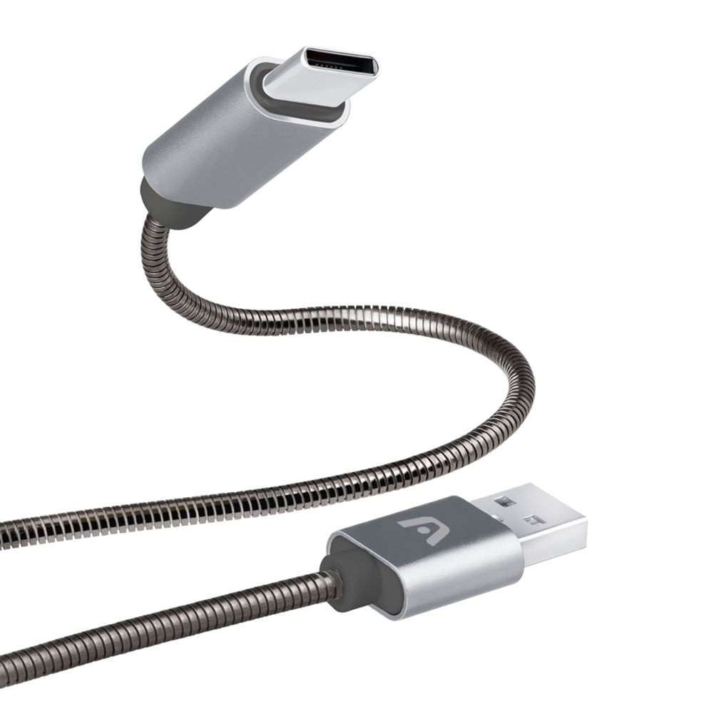 [ARG-CB-0028GR] [ARG-CB-0028GR] Cable Argom Tipo C a USB Metal Trenzado-1 metro