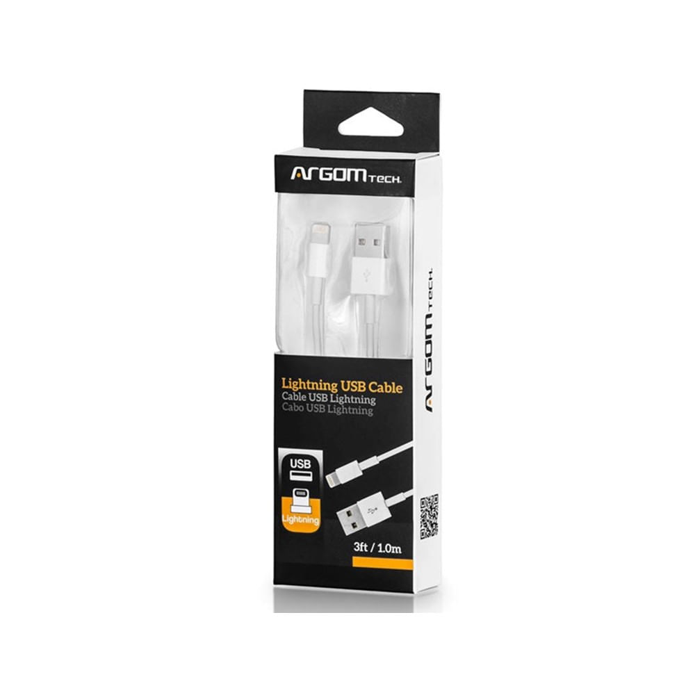 [ARG-CB-0037] Cable Argom USB a Lighthing 1 metro - Blanco