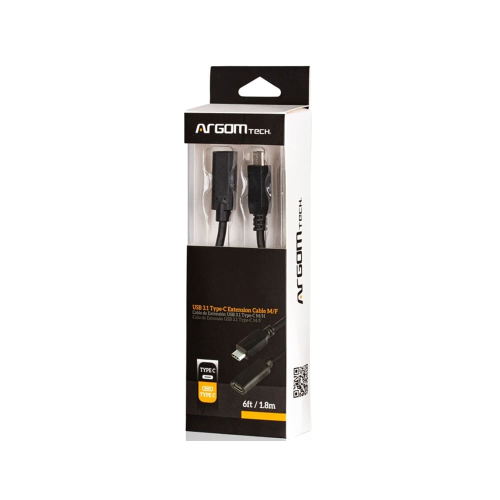 [ARG-CB-0064] [ARG-CB-0064] Cable Argom USB 3.1 Tipo C-1.8m-Macho a Hembra