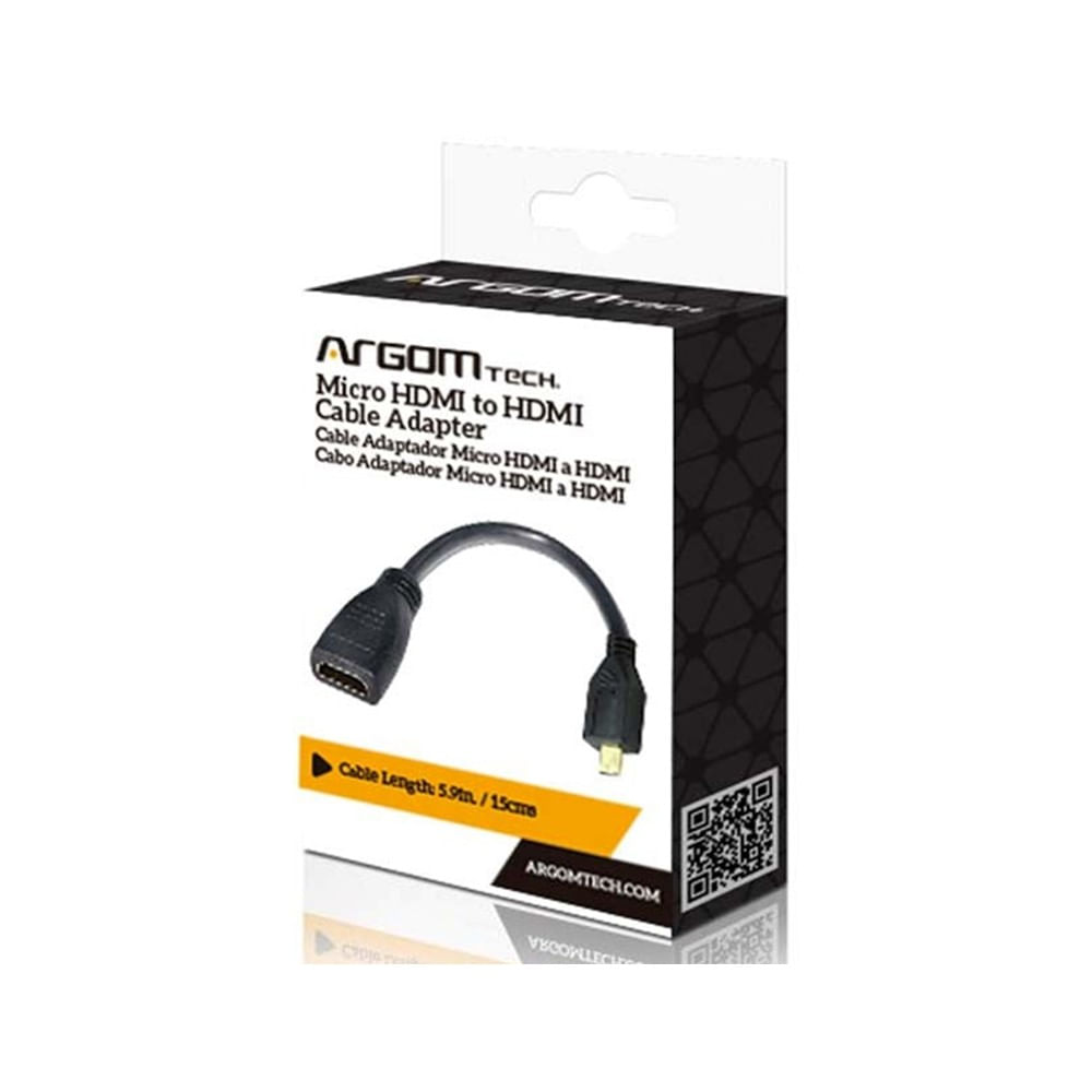 [ARG-CB-0054] Cable Adaptador Argom Micro HDMI a HDMI de 15cm