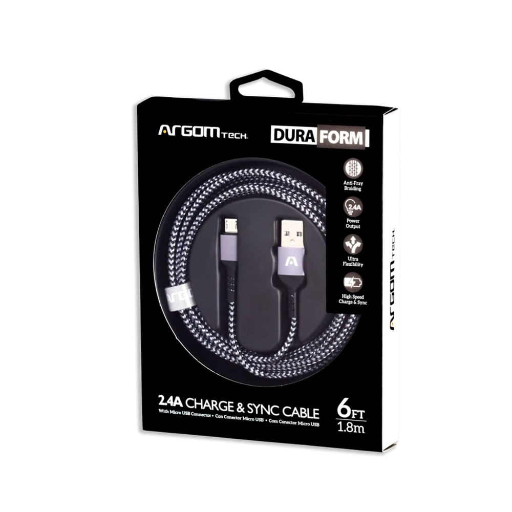 [ARG-CB-0021BK] [ARG-CB-0021BK] Cable Argom Micro USB a USB 2.0 - Negro