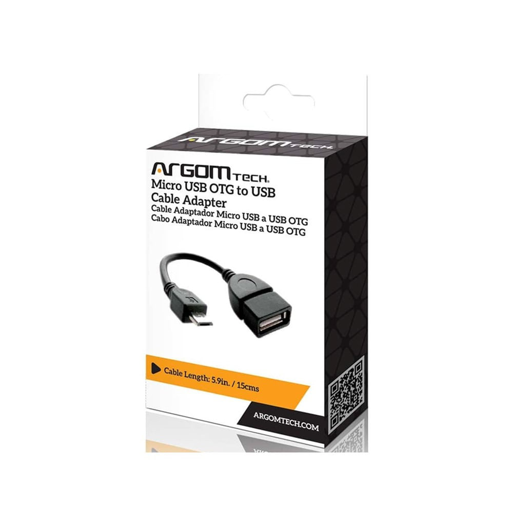 [ARG-CB-0051] Cable Adaptador Argom Micro USB a USB OTG de 15cm