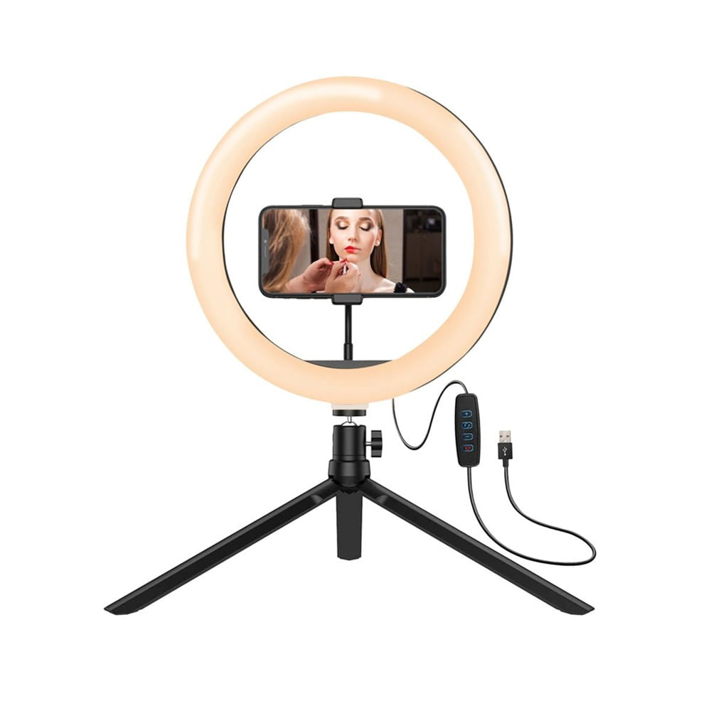 [ARG-LP-9315BK] [ARG-LP-9315BK] Aro de Luz Led Argom de 8" Con Mini Tripode
